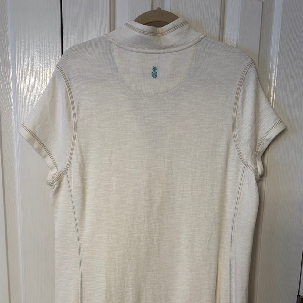 Tommy Bahama Cream Short Sleeve Zip-Up Dress - Picture 6 of 8